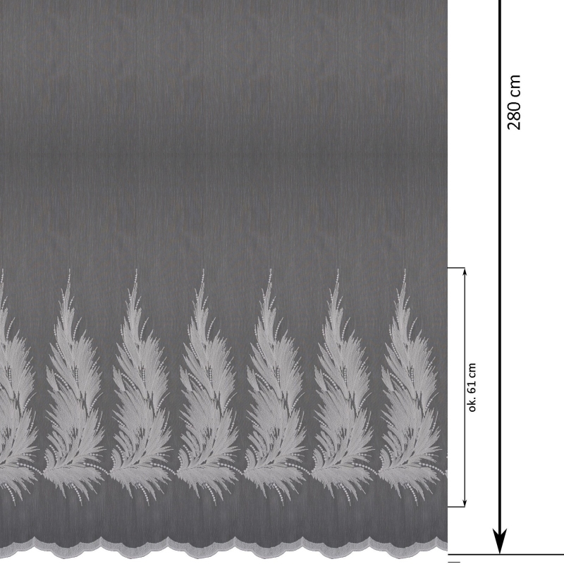 Firana haftowana Elsa Bambus wys. 280 cm